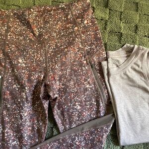 Athleta Workout Set: Compression Leggings & Matching Tank